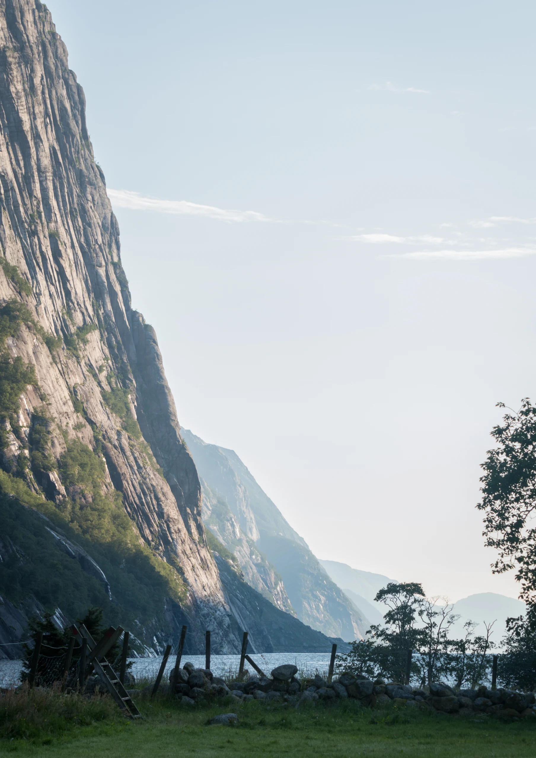 The steep Kjerag mountainside.